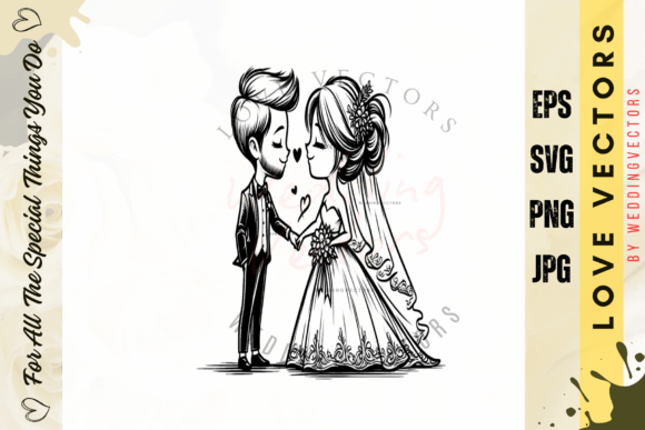 Bring Romance to Life with C4512's Wedding Couple & Love Vectors