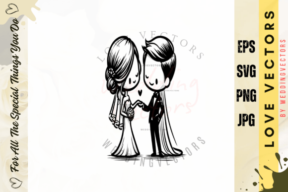 C4508: Crafting Timeless Romance with Wedding Couple Vectors