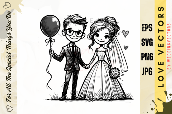 C4530: An Editorial Love Illustration for Elegant Design