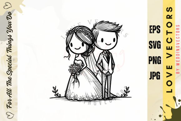 C5016: A Modern Collection of Wedding Couple & Love Vectors