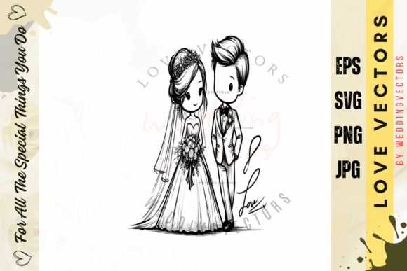Capturing Eternal Love with the Wedding Couple and Love Vectors - C4675