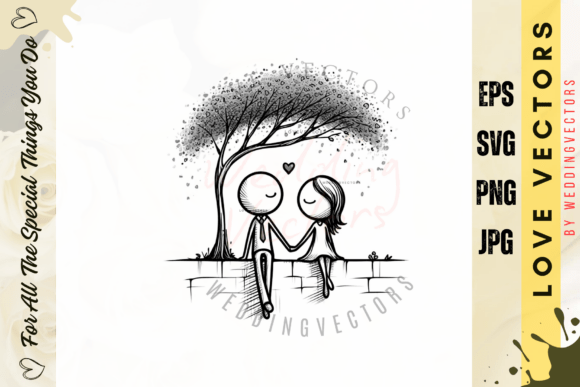 Capturing Everlasting Love: The Wedding Couple and Love Vectors - C460