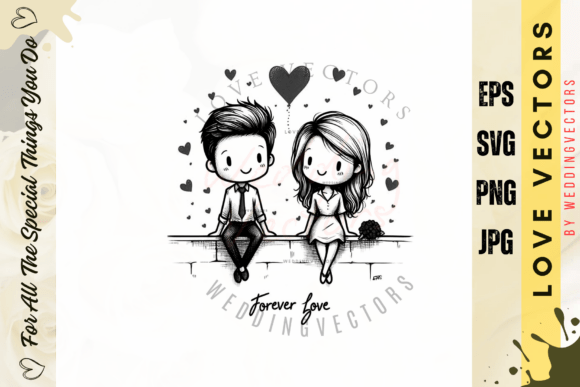 Capturing Romance: The C4981 Wedding and Love Vector Set