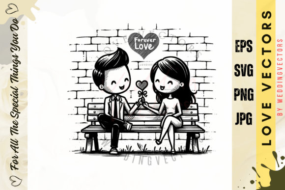 Celebrate Love with Modern Wedding Couple Graphics