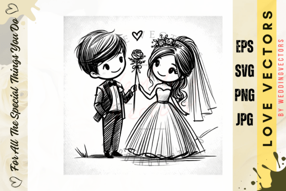 Elegant Wedding Vectors: The C532 Design Asset