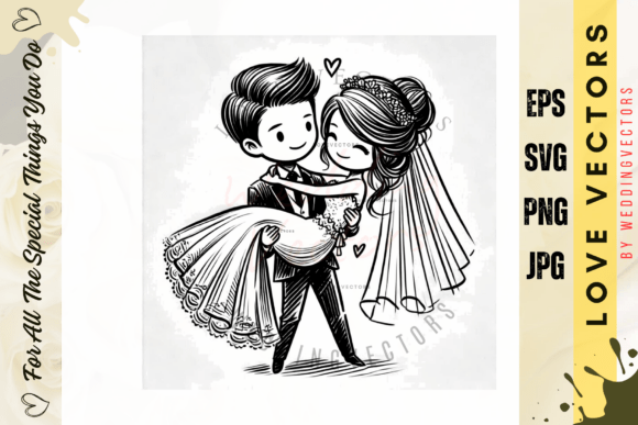 Elevate Romance: The 'C4603' Wedding Couple and Love Vectors