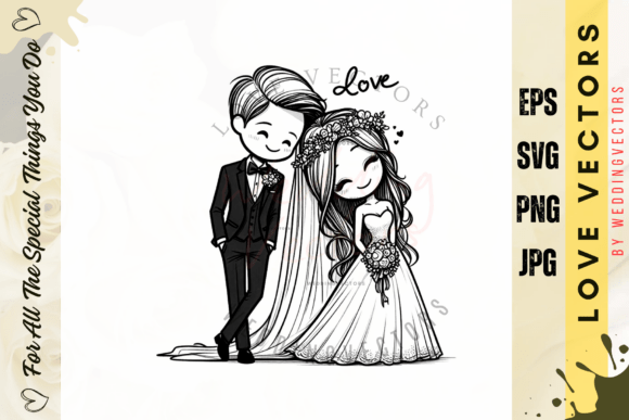 Romance Captured: The Delicate Wedding & Love Vectors C4955