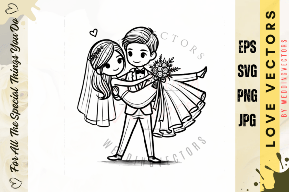 Timeless Romance in Design: Wedding Couple and Love Vectors