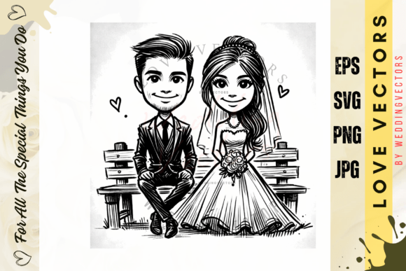 Wedding Couple and Love Vectors: A Touch of Elegance
