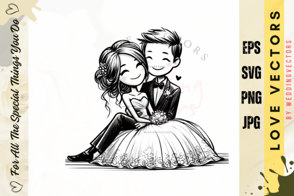 Wedding Couple and Love Vectors: A Touch of Luxury