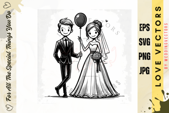 Wedding Couple and Love Vectors - C4392: A Modern Take on Romance