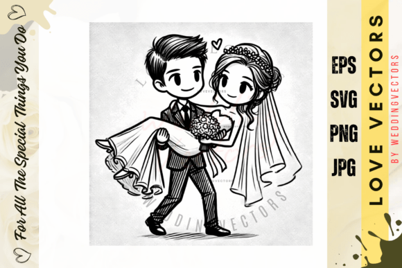 Wedding Couple and Love Vectors - C4644: Crafting Timeless Romance