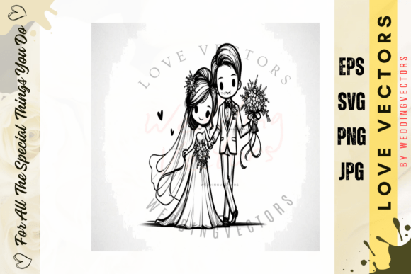 Wedding Couple and Love Vectors - C4732