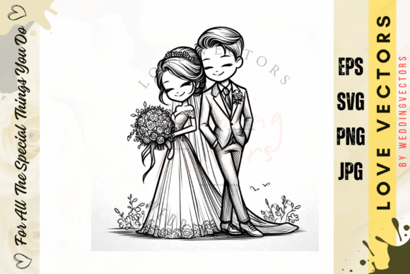 Wedding Couple and Love Vectors - C4966: A Designer's Guide to Romantic Visuals