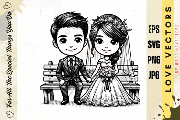Wedding Couple and Love Vectors - C4968: A Designer's Romantic Toolkit