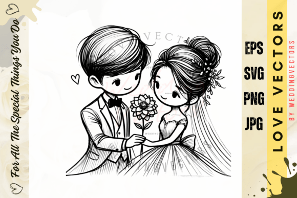 Wedding Couple and Love Vectors - C546: A Designer's Guide to Romance